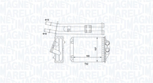 Теплообменник отопление салона MAGNETI MARELLI 350218491000