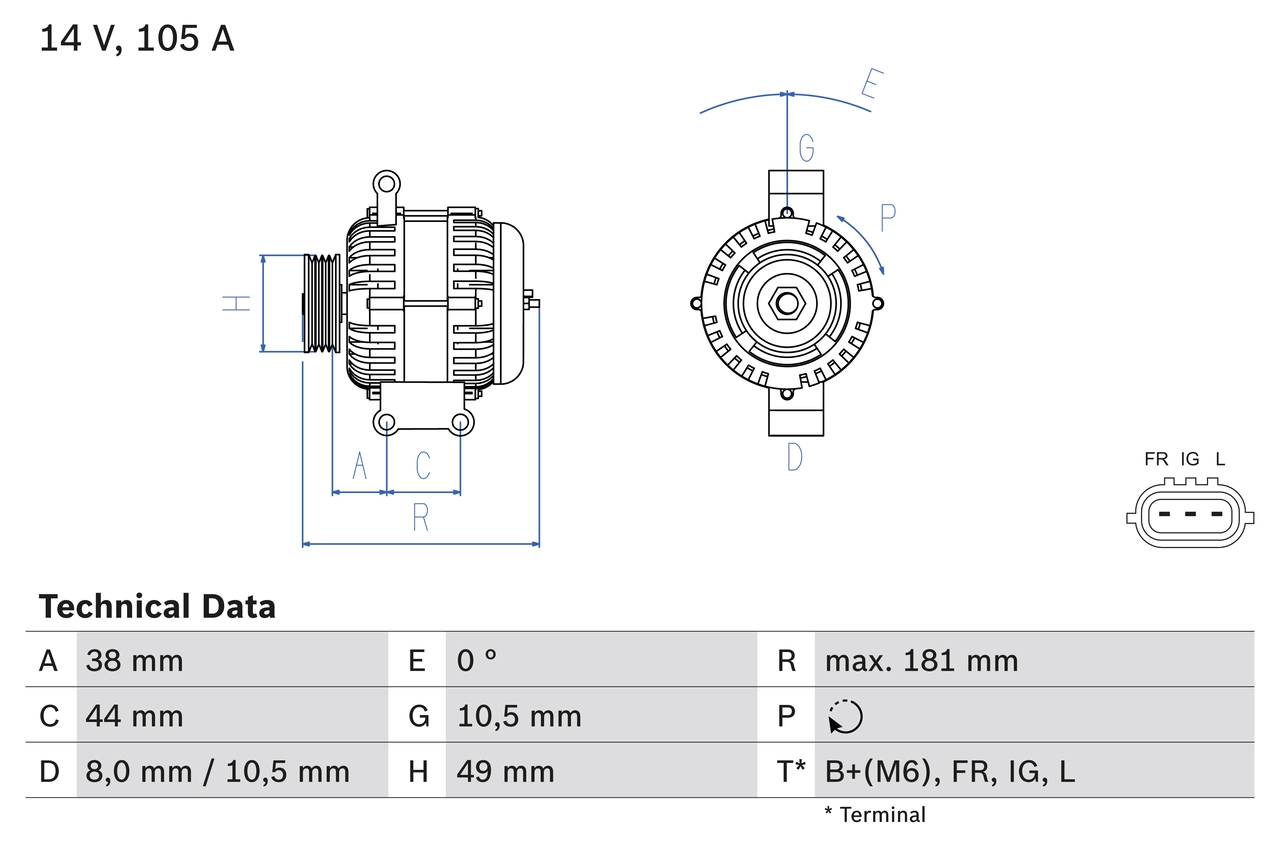 Генератор BOSCH 0 986 084 240