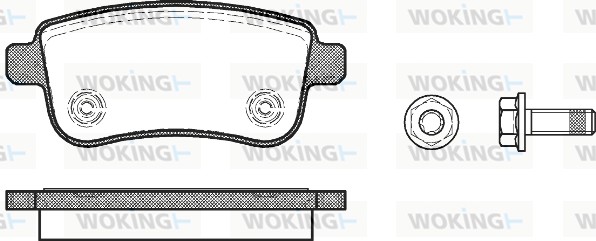 Комплект тормозных колодок дисковый тормоз WOKING P12873.00