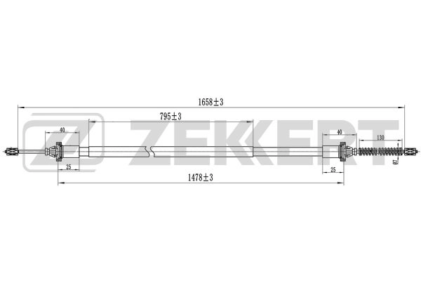 Тросик cтояночный тормоз ZEKKERT BZ-1332