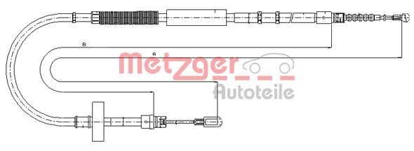 Тросик cтояночный тормоз METZGER 10.7537