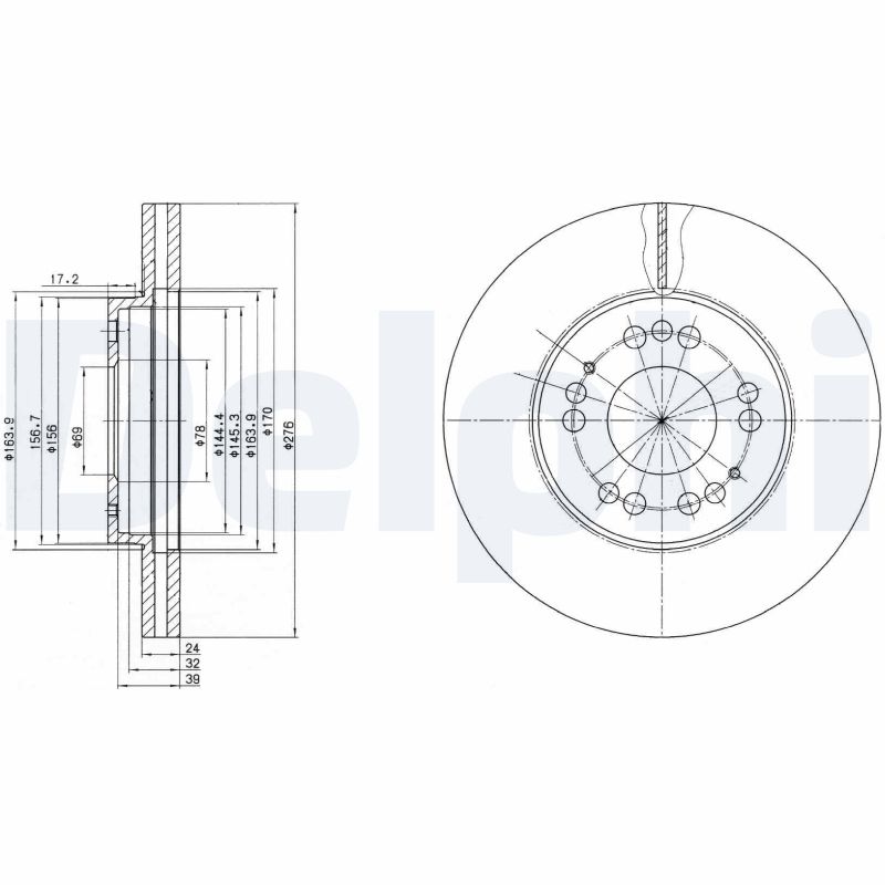 Тормозной диск DELPHI BG2765