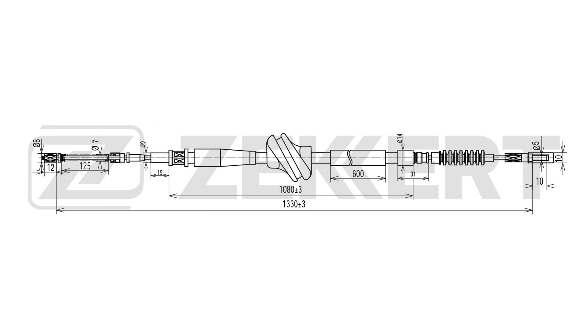 Тросик cтояночный тормоз ZEKKERT BZ-1156