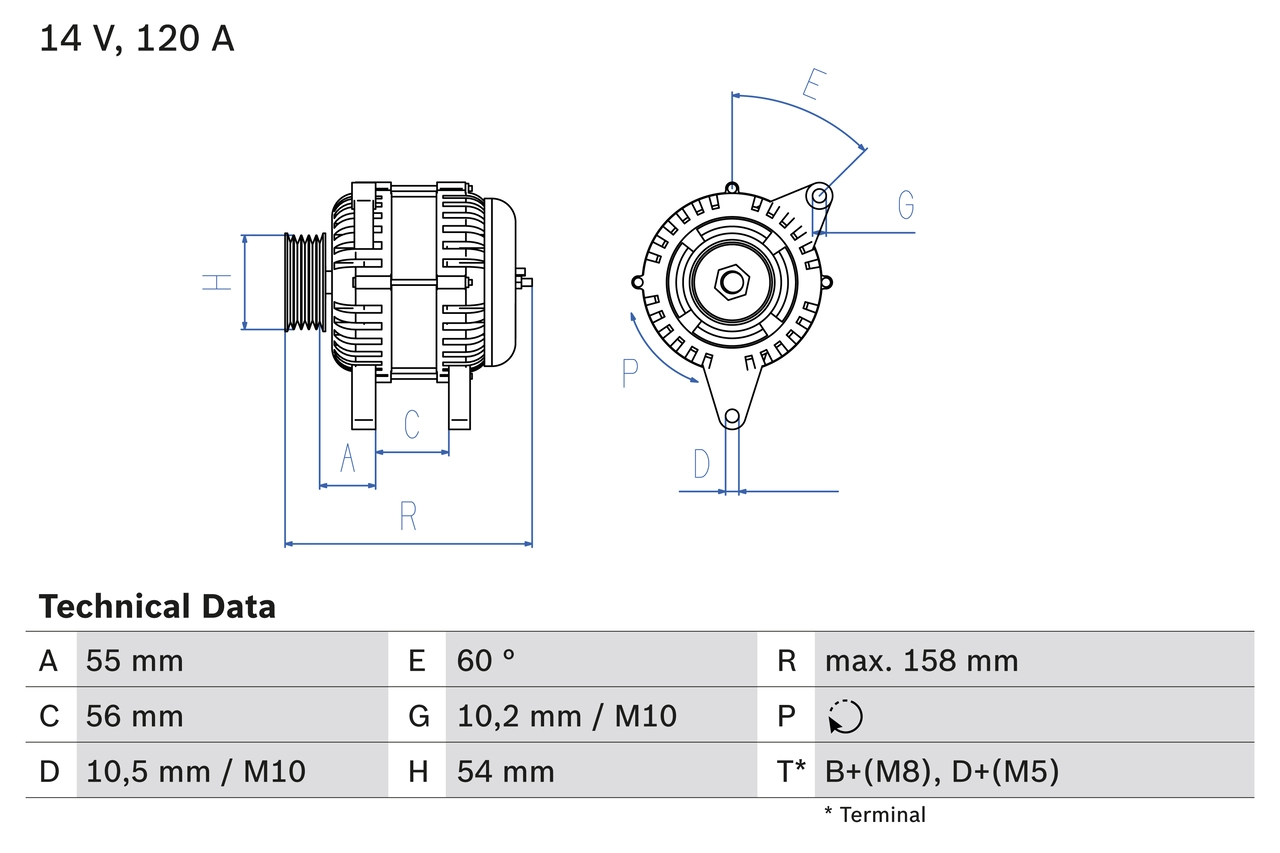 Генератор BOSCH 0 986 047 330