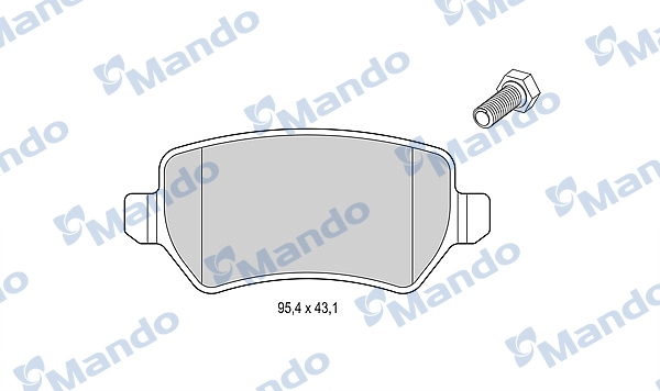 Комплект тормозных колодок дисковый тормоз MANDO MBF015200