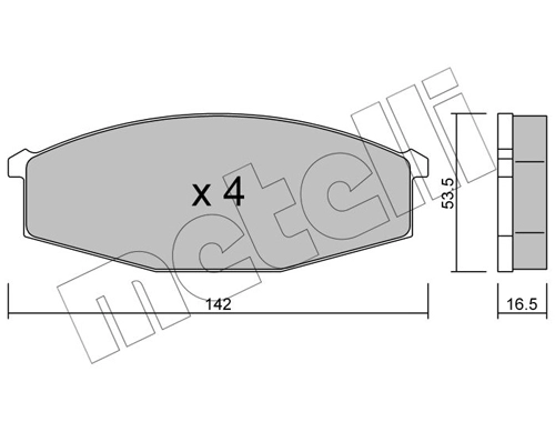 Комплект тормозных колодок дисковый тормоз METELLI 22-0110-0
