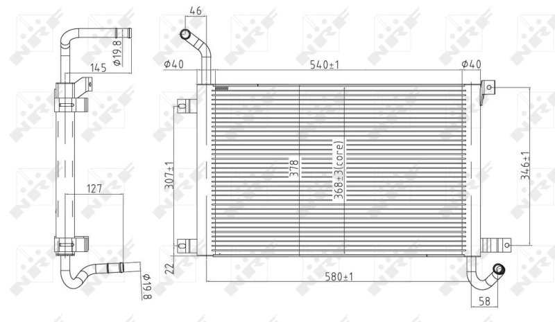 Радиатор охлаждение двигателя NRF 50144