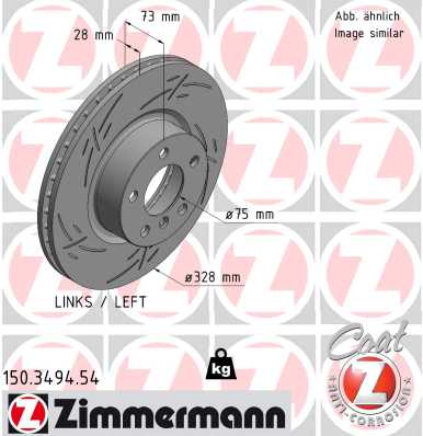 Тормозной диск ZIMMERMANN 150.3494.54