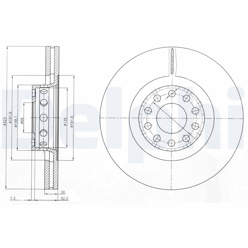 Тормозной диск DELPHI BG3524