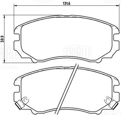 Комплект тормозных колодок дисковый тормоз TRIALLI PF 084501CR