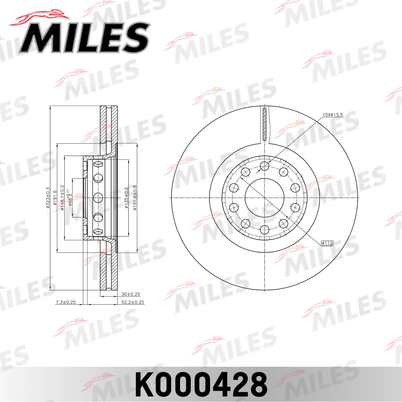 Тормозной диск MILES K000428