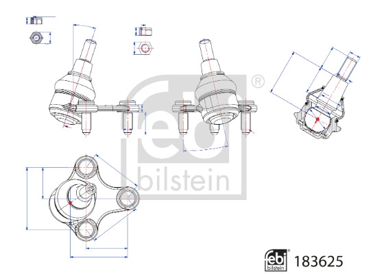 Шарнир независимой подвески / поворотного рычага FEBI BILSTEIN 183625