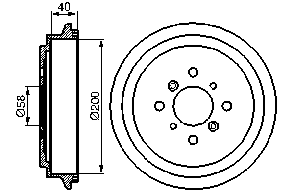 Тормозной барабан BOSCH 0 986 477 141