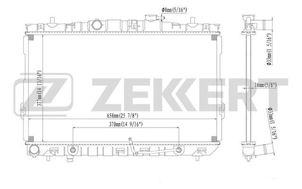 Радиатор охлаждение двигателя ZEKKERT MK-1165