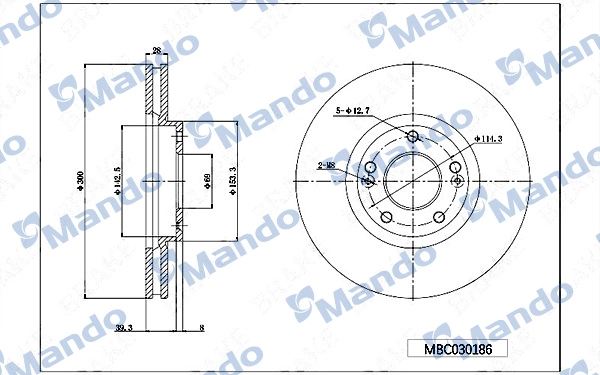 Тормозной диск MANDO MBC030186