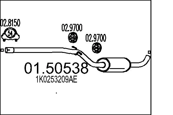 Средний глушитель выхлопных газов MTS 01.50538