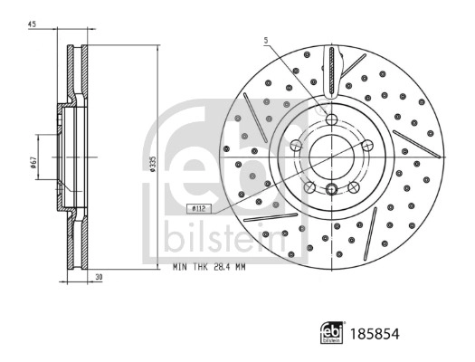 Тормозной диск FEBI BILSTEIN 185854