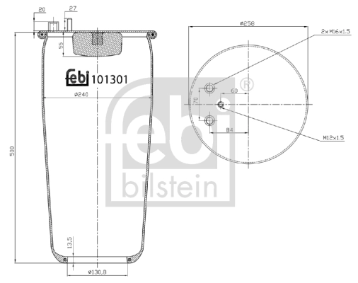 Кожух пневматической рессоры FEBI BILSTEIN 101301