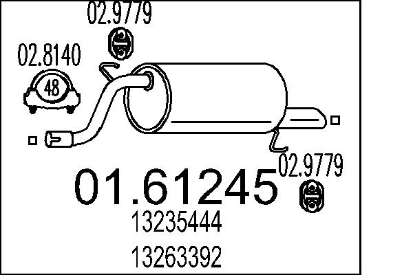 Глушитель выхлопных газов конечный MTS 01.61245
