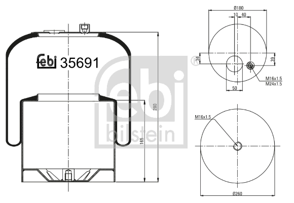 Кожух пневматической рессоры FEBI BILSTEIN 35691