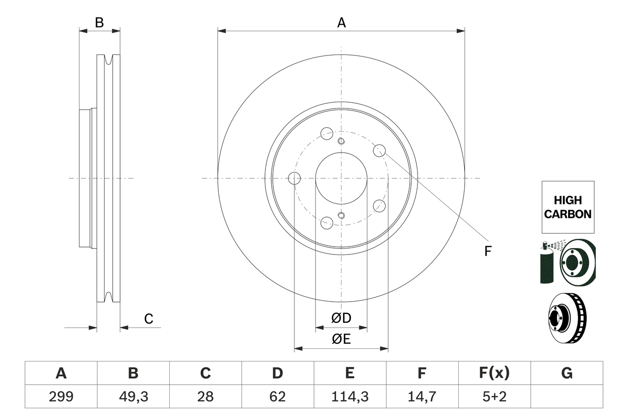 Тормозной диск BOSCH 0 986 479 F49