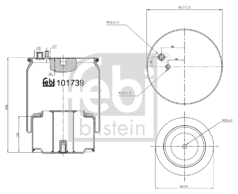Кожух пневматической рессоры FEBI BILSTEIN 101739