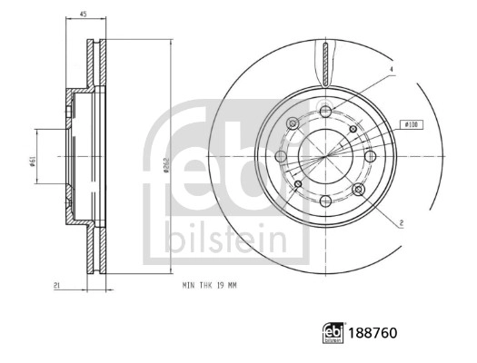 Тормозной диск FEBI BILSTEIN 188760
