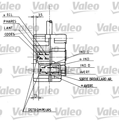 Выключатель на рулевой колонке VALEO 251154
