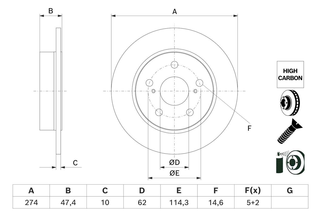 Тормозной диск BOSCH 0 986 479 H73