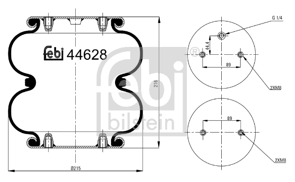 Кожух пневматической рессоры FEBI BILSTEIN 44628