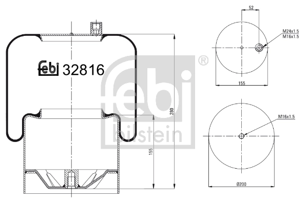 Кожух пневматической рессоры FEBI BILSTEIN 32816