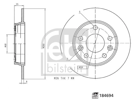 Тормозной диск FEBI BILSTEIN 184694