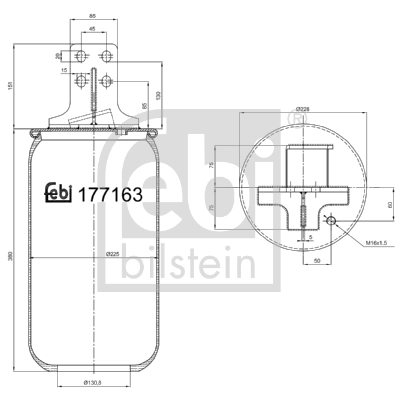 Кожух пневматической рессоры FEBI BILSTEIN 177163