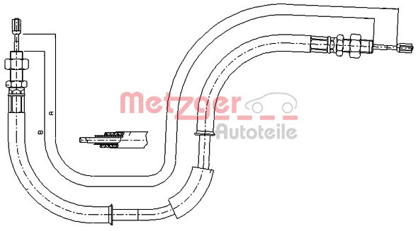 Тросик cтояночный тормоз METZGER 17.6105