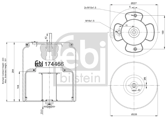 Кожух пневматической рессоры FEBI BILSTEIN 174466