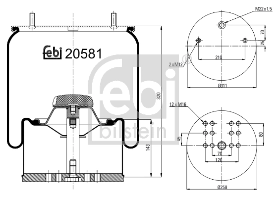 Комплект тормозных колодок дисковый тормоз FEBI BILSTEIN 20581