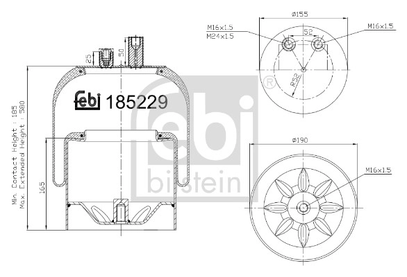 Кожух пневматической рессоры FEBI BILSTEIN 185229