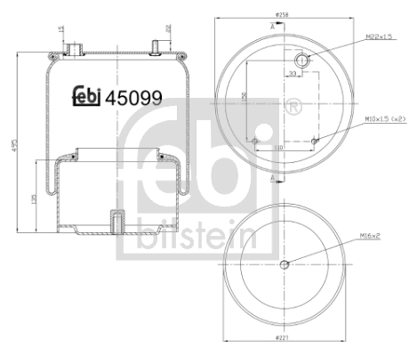Кожух пневматической рессоры FEBI BILSTEIN 45099