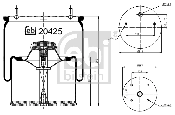 Кожух пневматической рессоры FEBI BILSTEIN 20425
