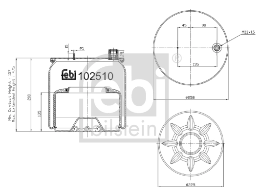 Кожух пневматической рессоры FEBI BILSTEIN 102510