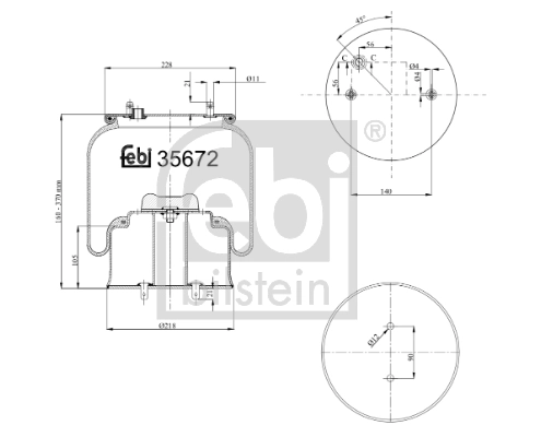 Кожух пневматической рессоры FEBI BILSTEIN 35672