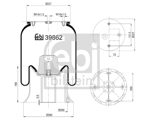 Кожух пневматической рессоры FEBI BILSTEIN 39862