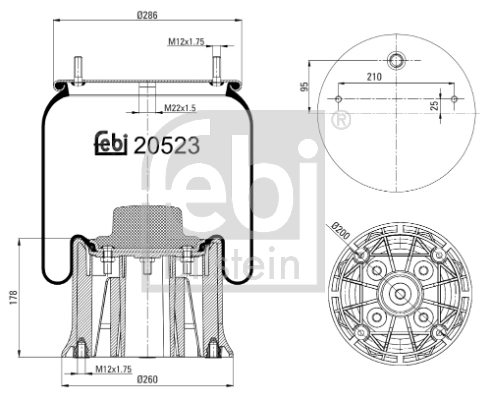 Кожух пневматической рессоры FEBI BILSTEIN 20523