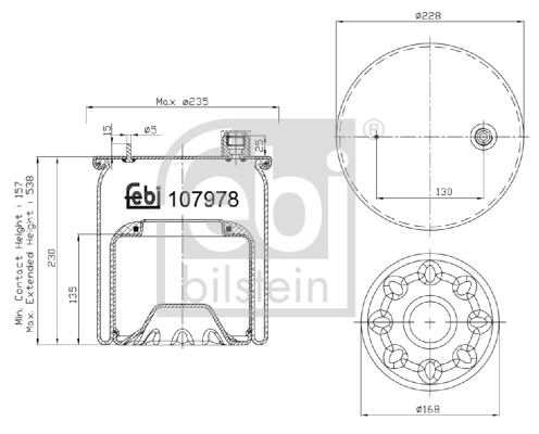 Кожух пневматической рессоры FEBI BILSTEIN 107978