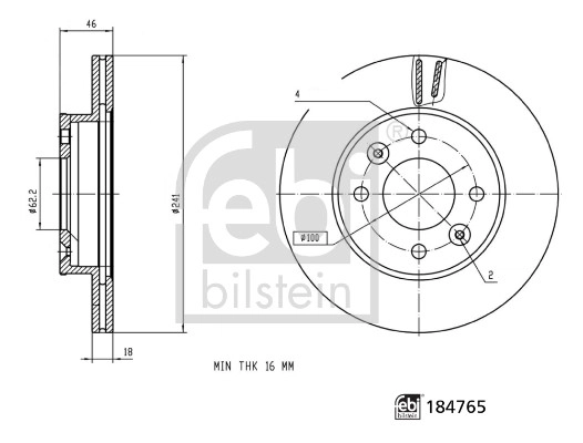 Тормозной диск FEBI BILSTEIN 184765