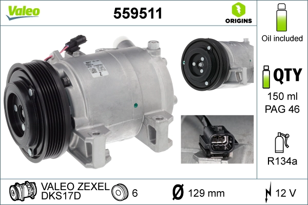 Компрессор кондиционер VALEO 559511