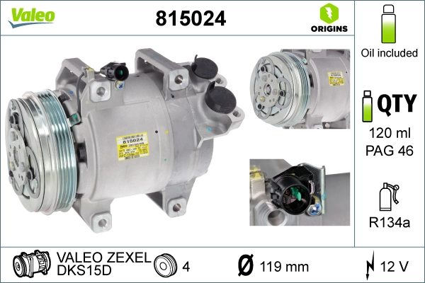 Компрессор кондиционер VALEO 815024