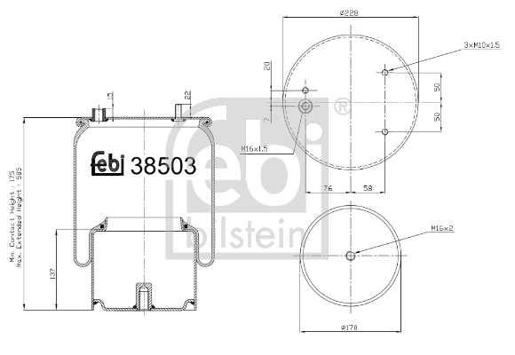 Кожух пневматической рессоры FEBI BILSTEIN 38503