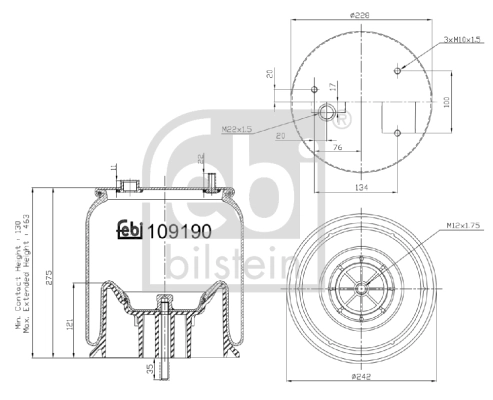 Кожух пневматической рессоры FEBI BILSTEIN 109190