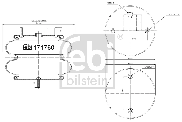 Кожух пневматической рессоры FEBI BILSTEIN 171760